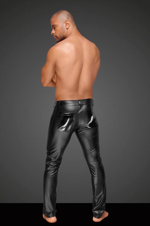 Actual product image Noir Handmade Wetlook trousers with PVC pleats (M)