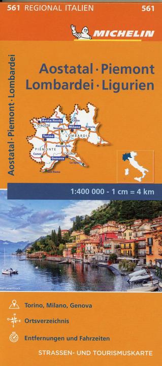 Produktbild Michelin Aostatal, Piemont, Lombardei und Ligurien. Strassen- und Tourismuskarte 1:400.000 400000