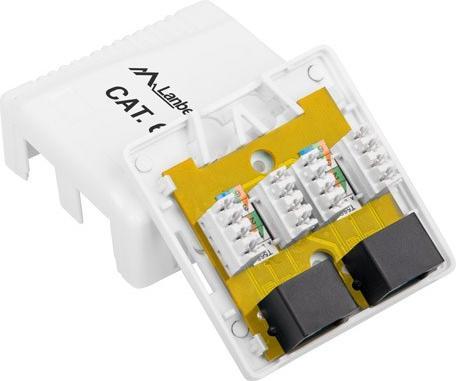 Productafbeelding Lanberg OU6-0002-W Contactdoos RJ-45 Wit
