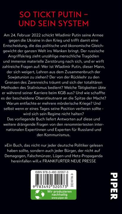 Produktbild Schwarzbuch Putin (Deutsch, Ursula Held, Jörn Pinnow, Thomas Stauder, Elisabeth Thielicke, Nadine Püschel, Stéphane Courtois, Galia Ackerman, Barbara Sauser, Jens Hagestedt, 2024)