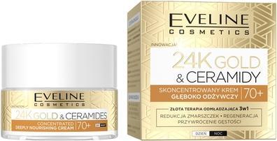 Actual product image Eveline Cosmetics 24K Gold & Ceramides Concentrated Deeply Nourishing Day & Night Cream 70+ 50Ml (50 ml, 24h cream)
