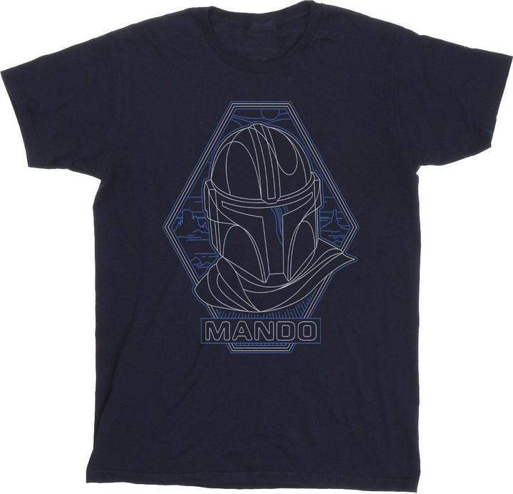 Star Wars The Mandalorian Outline Helm Diamond TShirt (4XL)