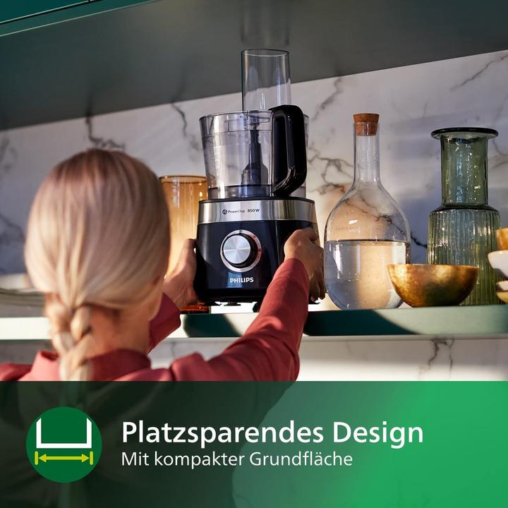 Actual product image Philips HR7510/00 Viva Collection food processor, black (1000 ml, 800 W)