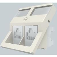 Actual product image Molex DIN 49075 DG+ Angled Module, 2xRJ45, 568A/B, UTP, PowerCat 6, White