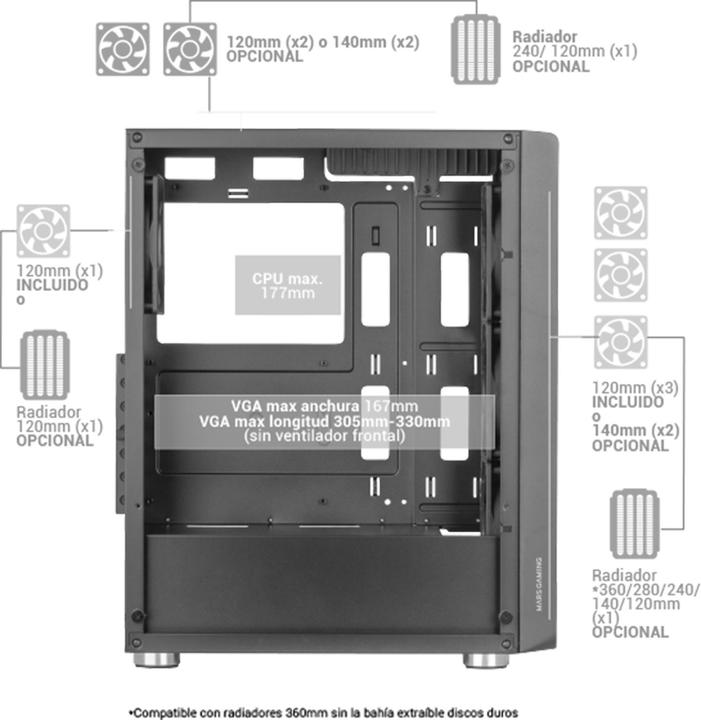 Produktbild Mars Gaming MC-F (mATX, Mini-ITX, ATX)