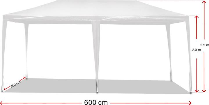 Produktbild Wiltec Pavillon 3x6m in Weiss mit UV-Schutz 50+ Gartenpavillon Partyzelt Camping (600 cm, 300 cm)