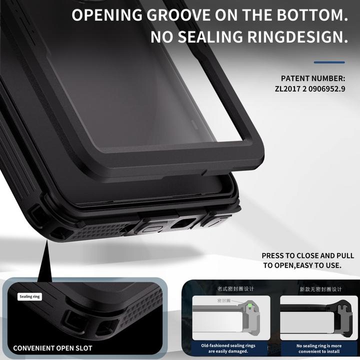 Immagine prodotto Redpepper Samsung Galaxy S25 Ultra - Custodia impermeabile per esterni serie Mars IP68 Magsafe, nero (Samsung Galaxy S25 Ultra)