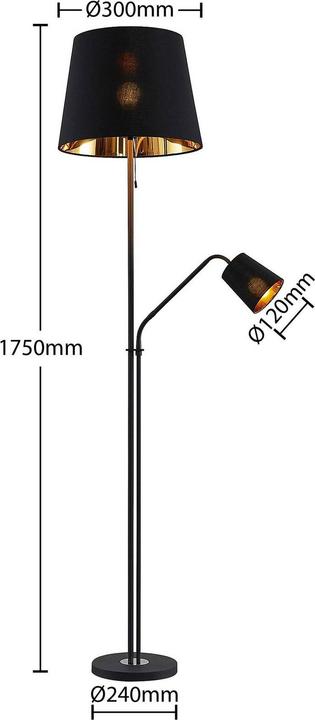 Actual product image Lindby Efalia floor lamp with reading light (E27, E14)
