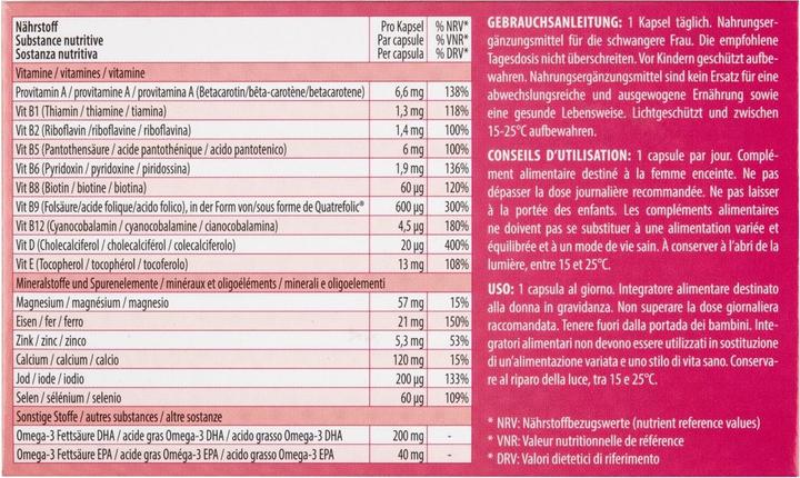 Nutritional values and ingredients Natalben Plus (1 Piece, Capsules, 185 g)