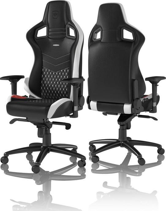 Actual product image noblechairs EPIC gaming chair Genuine leather gaming chair, black-white-red