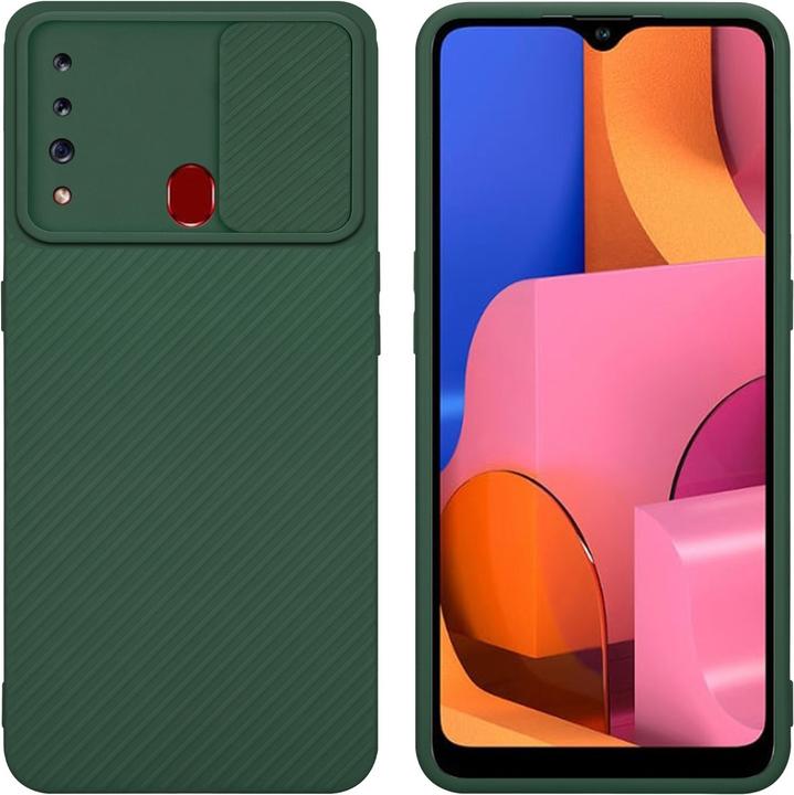 Productafbeelding Cadorabo Hoesje voor Samsung Galaxy A20s in TPU met camerabescherming LM009 Style (Samsung Galaxy A20)