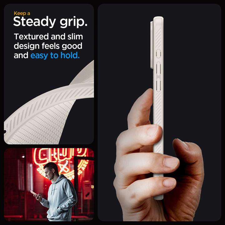 Produktbild Spigen Liquid Air Hülle für iPhone 15 Pro – natürliches Titan (Apple iPhone 15 Pro)