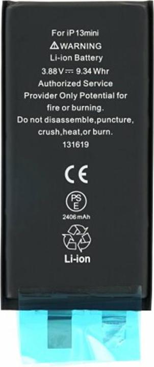 Produktbild OEM - Smartphone Battery (19317) - without Flex-Cable - iPhone 13 mini - 2406mAh - Black