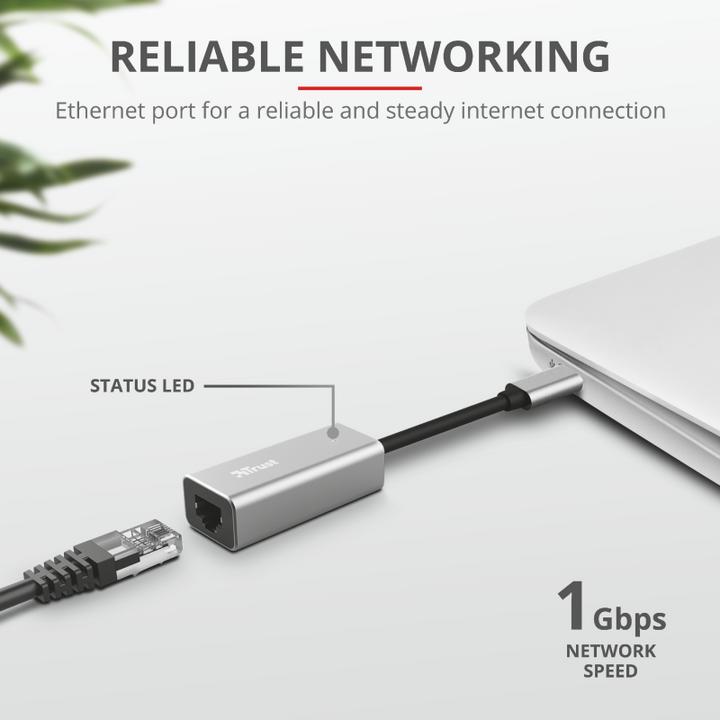 Actual product image Trust Dalyx Wired (USB-C 3.1 Gen 1, RJ45 (1x))