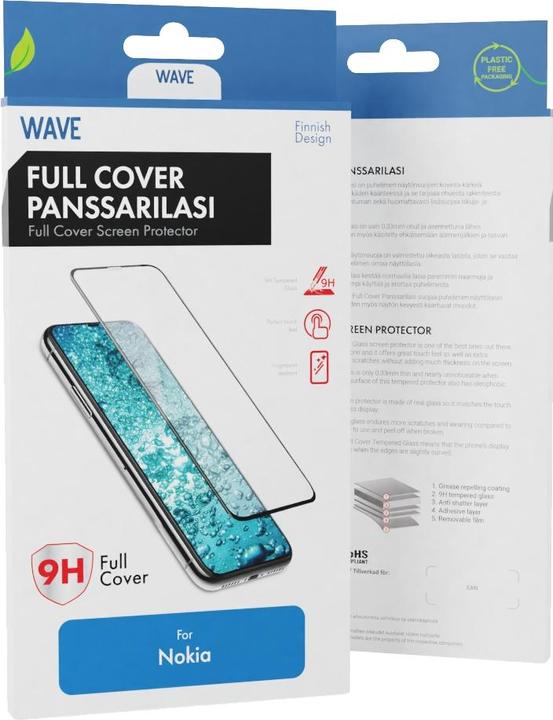 Actual product image Wave Full Cover -panssarilasi, Nokia 3.4 / Nokia 5.4, musta (1 Piece, Nokia 5.4, Nokia 3.4)