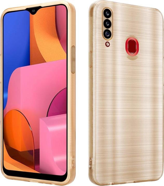 Produktbild Cadorabo Hülle für Samsung Galaxy A20s im TPU Brushed Kameraschutz LM160 Style (Samsung Galaxy A20s)
