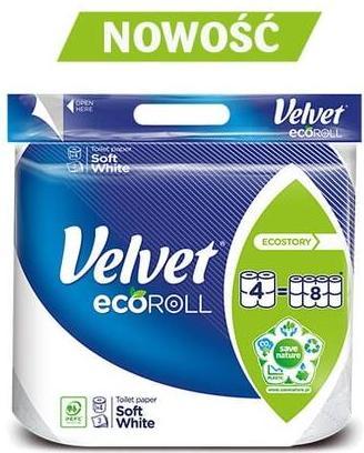 Immagine prodotto Velvet Carta igienica bianca morbida Ecoroll, 4 rotoli (4 x)