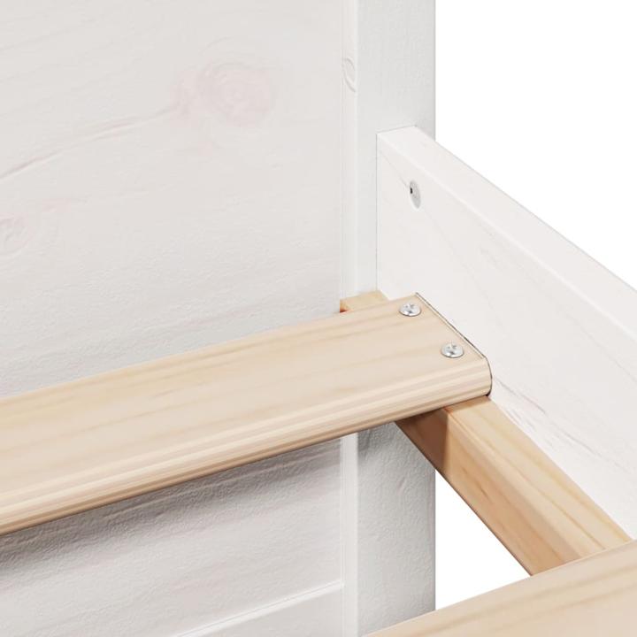 Produktbild VidaXL Massivholzbett Holzbett Bett mit Regal ohne Matratze Weiss 180x200cm (180 x 200 cm)