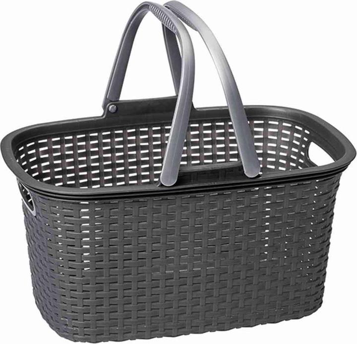 Image du produit Rival Panier à provisions en rotin, PP, anthracite (14), env. 48 x 29 x 24 cm - 18 litres