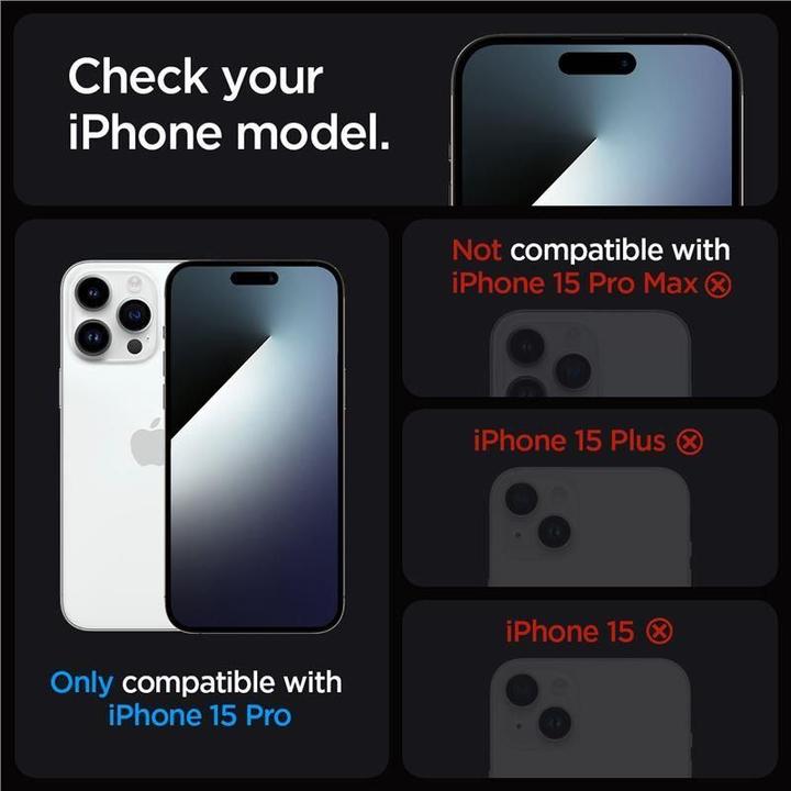 Actual product image Spigen Glas.TR EZ Fit (2 Piece, Apple iPhone 15 Pro)