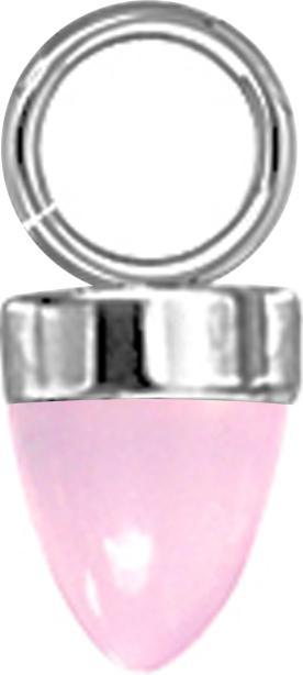 Star Piercing Anhänger silber ein Kegel Glas pink (ohne Messing, Glas, Chirurgenstahl 316L)