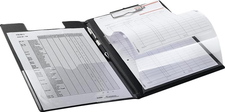 Produktbild Maul Schreibmappe mit Folienüberzug und Durchschreibeschutz Innentasche im Deckel, flache, vernickelte Bü (A4, 1 x)
