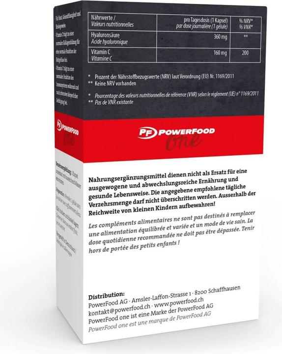 Actual product image PowerFood One Hyaluron + vitamin C (60 Piece, Capsules, 521 g)