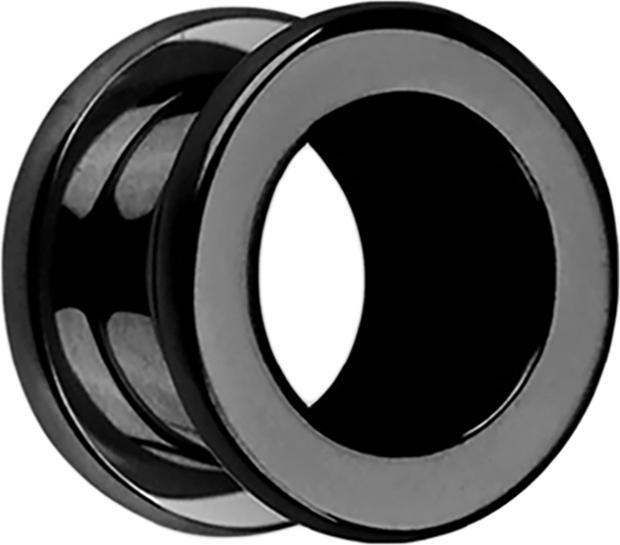 Produktbild Star Piercing Flesh Tunnel schwarz mit abgerundeten Ecken (ohne Messing, Chirurgenstahl 316L)