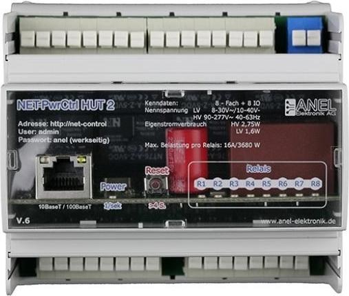 Actual product image Anel NET-PWRCTRL HUT 2 HV - 8 Ethernet / Internet controlled sockets, 16A