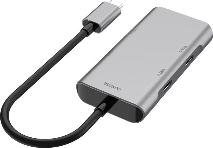 Actual product image Deltaco USBC-HUB201 notebook dock/port replicator Wired USB 3.2 Gen 1 (3.1 Gen 1) Type-C Grey (USB-C)