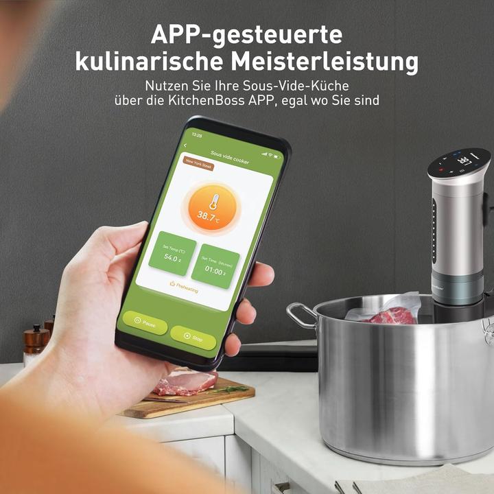 Actual product image KitchenBoss Sous Vide Stick Garer mit Wi-Fi und App-Steuerung