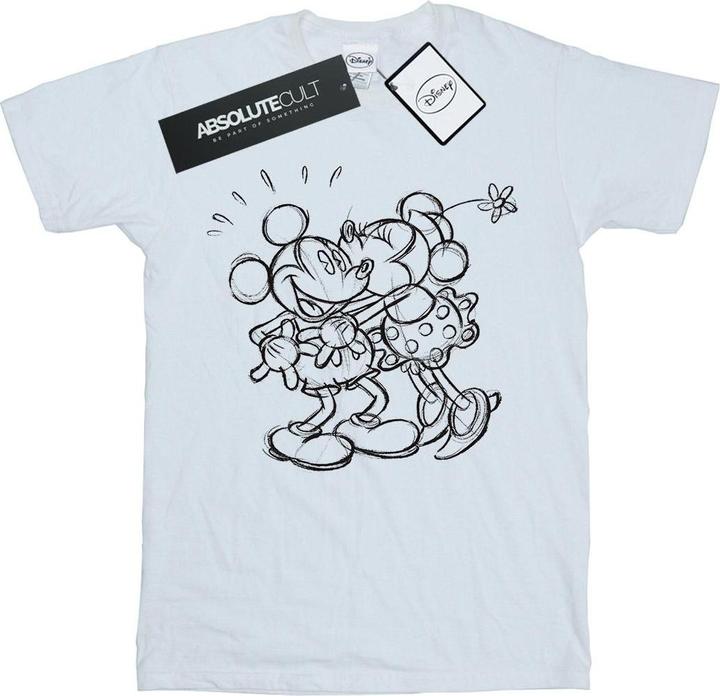 Disney Mickey And Minnie Mouse Kiss Sketch TShirt (S)