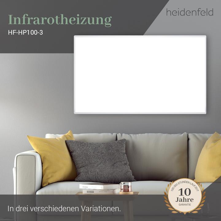 Produktbild Heidenfeld Infrarotheizung HF-HP100-3 Infrarot Heizkörper Heizung mit Thermostat (600 Watt)