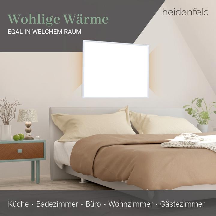 Produktbild Heidenfeld Infrarotheizung HF-HP100-3 Infrarot Heizkörper Heizung mit Thermostat (600 Watt)