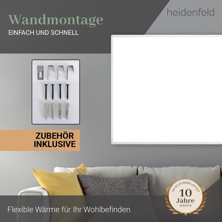 Produktbild Heidenfeld Infrarotheizung HF-HP100-3 Infrarot Heizkörper Heizung mit Thermostat (600 Watt)