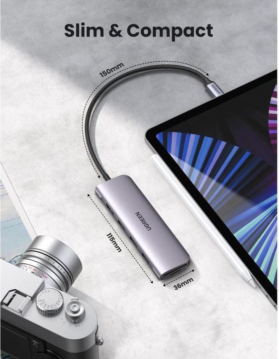 Actual product image Ugreen CM195 (USB-C, 6 Ports)
