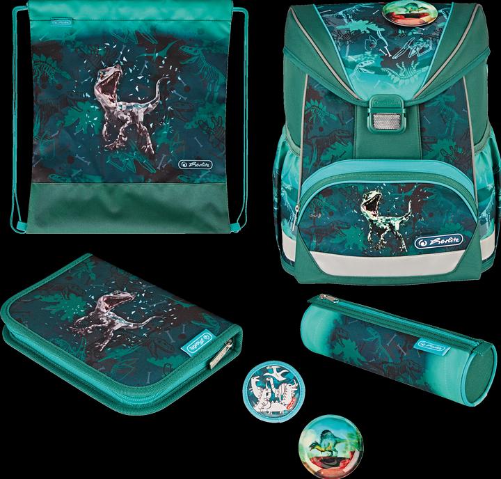 Actual product image Herlitz UltraLight Plus Green Rex School Bag (15 l)