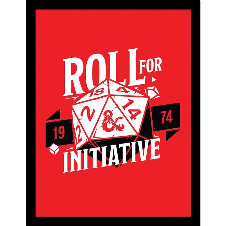 Dungeons & Dragons Roll For Initiative 1974 Framed Poster (40 x 30 cm)