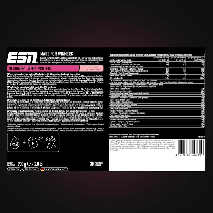 Produktbild ESN Designer Whey Protein (Erdbeere, Crème, 1 Stk., 908 g)