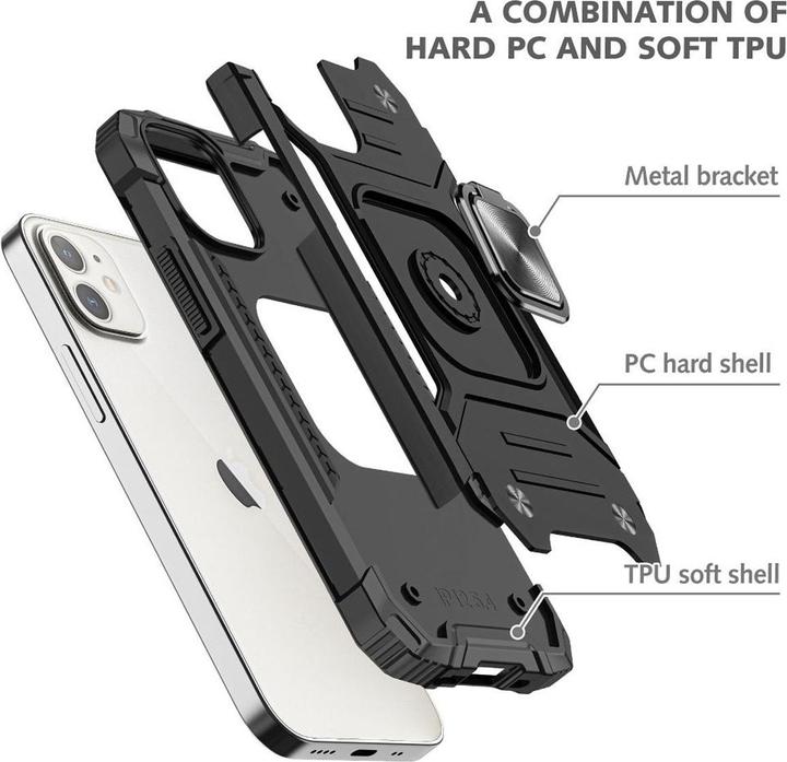 Produktbild König Design Hülle Handy Schutz für Apple iPhone 12 13 14 Pro Max Outdoor Case Cover Bumper (Apple iPhone 12, Realme 12 Pro+)