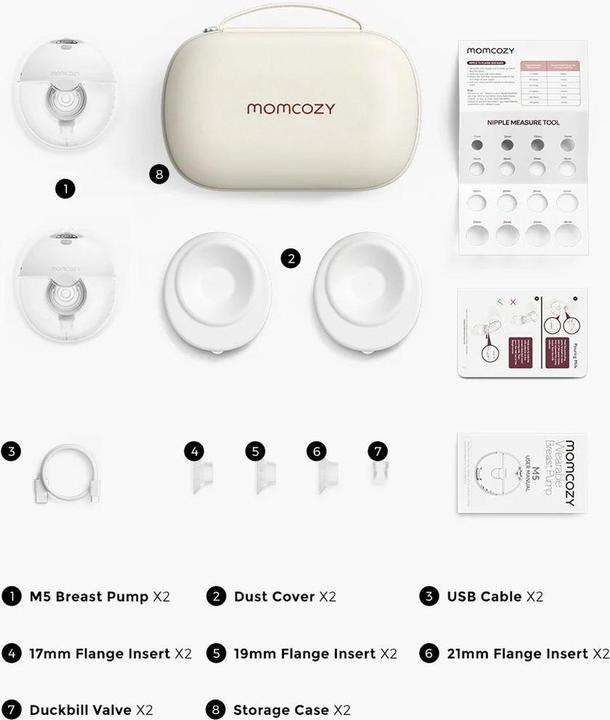 Actual product image Momcozy M5 double breast pump set