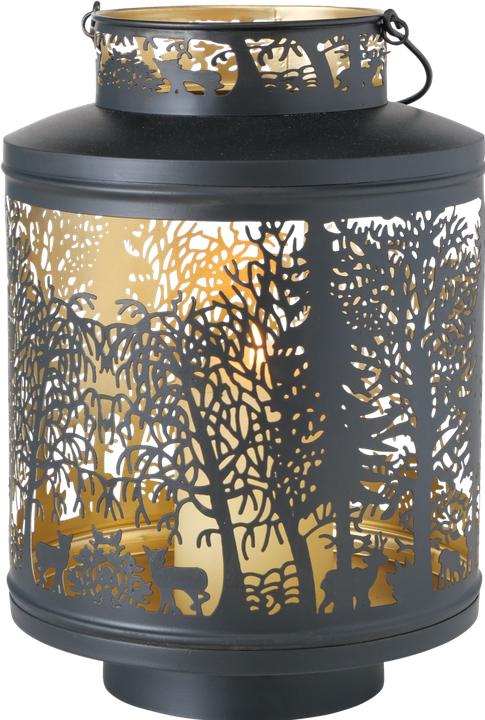 Produktbild Boltze Home Weihnachtswindlicht Premesa 30 cm, Gold/Schwarz (1 x, 31 x 22 x 22 cm)
