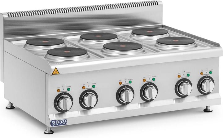 Produktbild Royal Catering Elektroherd Gastro 12 kW 6 Kochplatten je Ø 19 cm 3 Heizstufen Tisch-Herdplatten