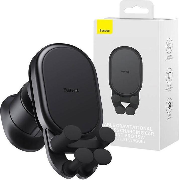 Actual product image Baseus Stable Gravitational Wireless Charging Car Mount Pro 15W (black)