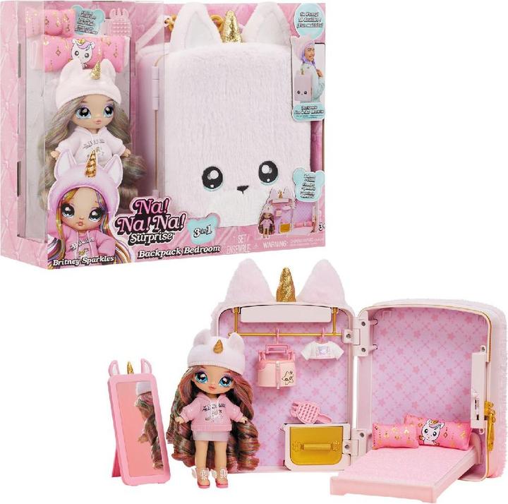 Image du produit MGA 3-in-1 Backpack Bedroom Unicorn Playset- Britney Sparkles