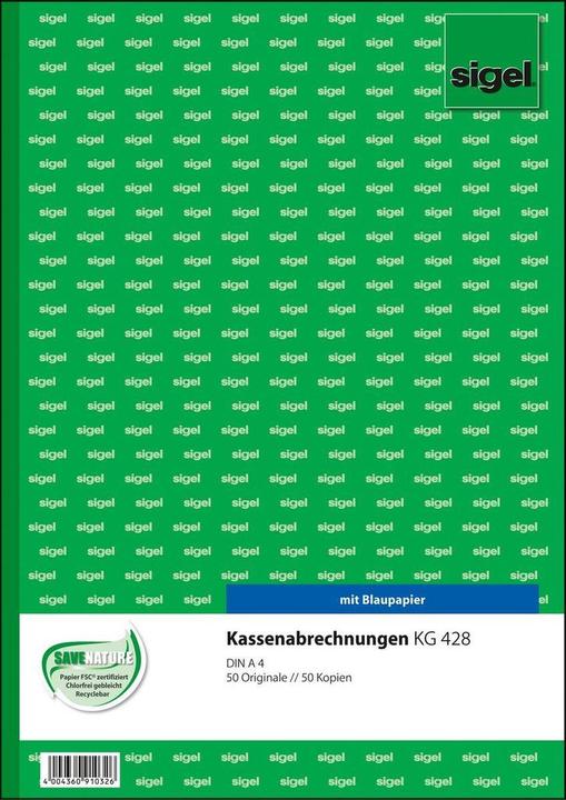 Produktbild Sigel Formularbuch "Kassenabrechnung" (100 x)