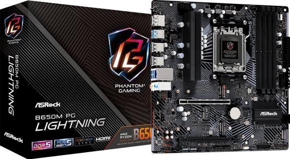 Image du produit AsRock B650M PG Lightning AM5 mATX DDR5 (AM5, AMD B650, mATX)