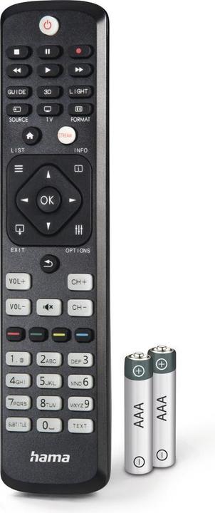 Image du produit Hama Télécommande universelle pour téléviseurs Philips, IR, apprentissage, touches lumineuses (Télécommande universelle, Infrarouge)