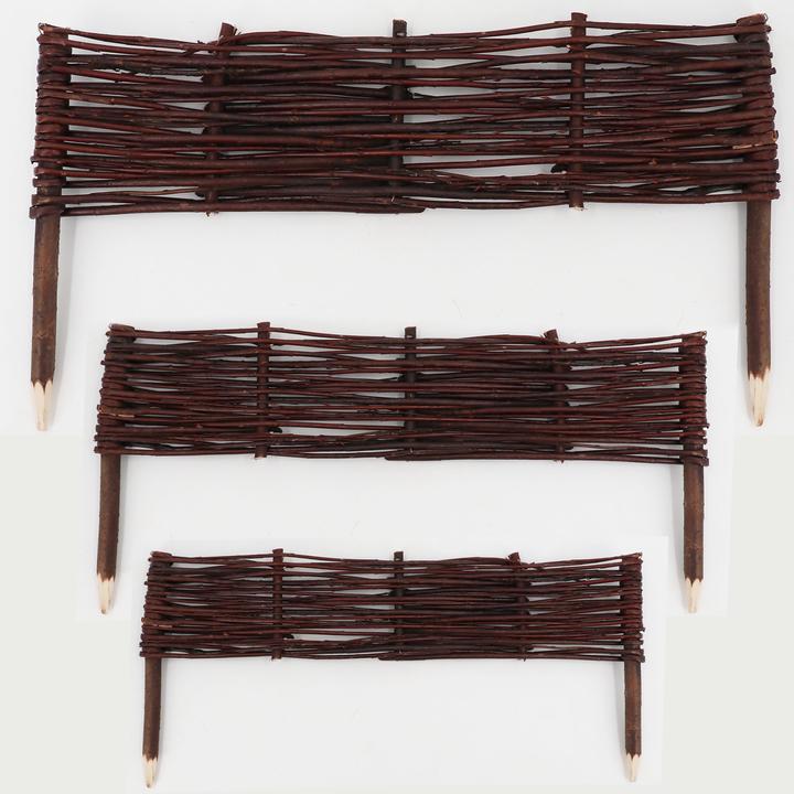 Produktbild Aquagart 6 Beeteinfassungen aus Weide 10x60cm I Beetbegrenzung /Weidenzaun zur Beetumrandung Rasenkante (60 cm)