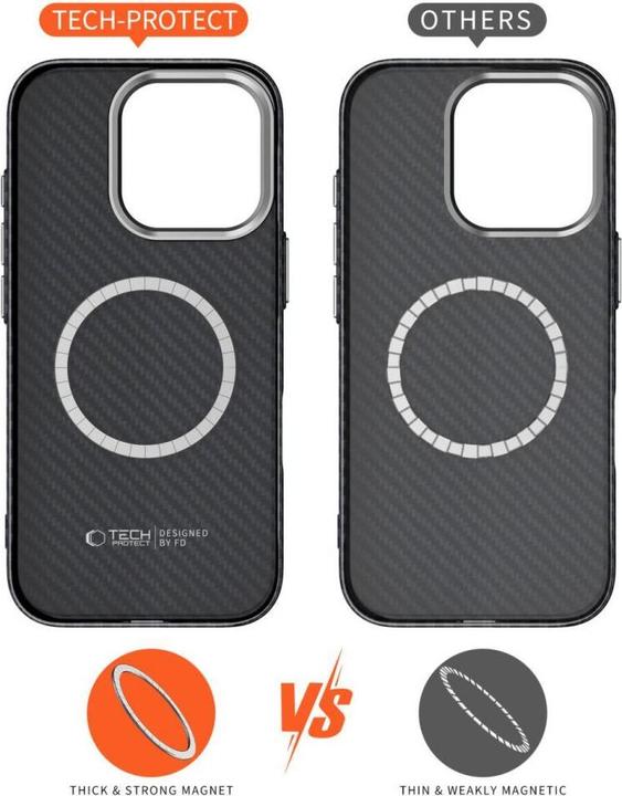 Actual product image 4Kom Ion Carbon MagSafe iPhone 16 Case - Black/Grey (Apple iPhone 16)